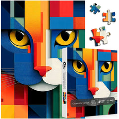 Geometric Cat Art Jigsaw Puzzle 1000 Pieces