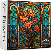 Stained Glass Flower Jigsaw Puzzle 1000 Pieces
