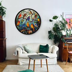 Buntglas Vogelbaum -Puzzle 1000 Stücke