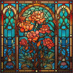 Buntglasblumen -Puzzle 1000 Stücke