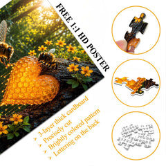 Puzzle con cuore di miele illuminato dal sole, 1000 pezzi