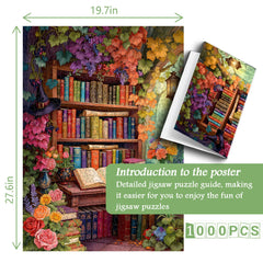 Flower Bookshelf Jigsaw Puzzle 1000 Pieces