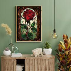 Stained Glass Rose Jigsaw Puzzle 1000 Pieces