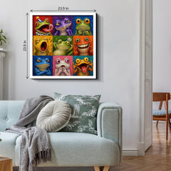 Colorful Frog Faces Jigsaw Puzzle 1000 Pieces