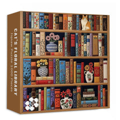 Cat’s Floral Library Jigsaw Puzzle 1000 Pieces
