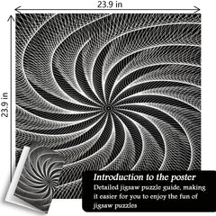 Black White Vortex Jigsaw Puzzle 1000 Pieces