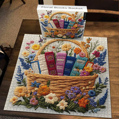 Floral Books Basket Jigsaw Puzzle 1000 Pieces