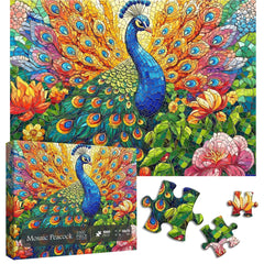 Mosaic Peacock Jigsaw Puzzle 1000 Pieces