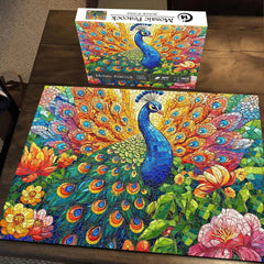 Mosaic Peacock Jigsaw Puzzle 1000 Pieces