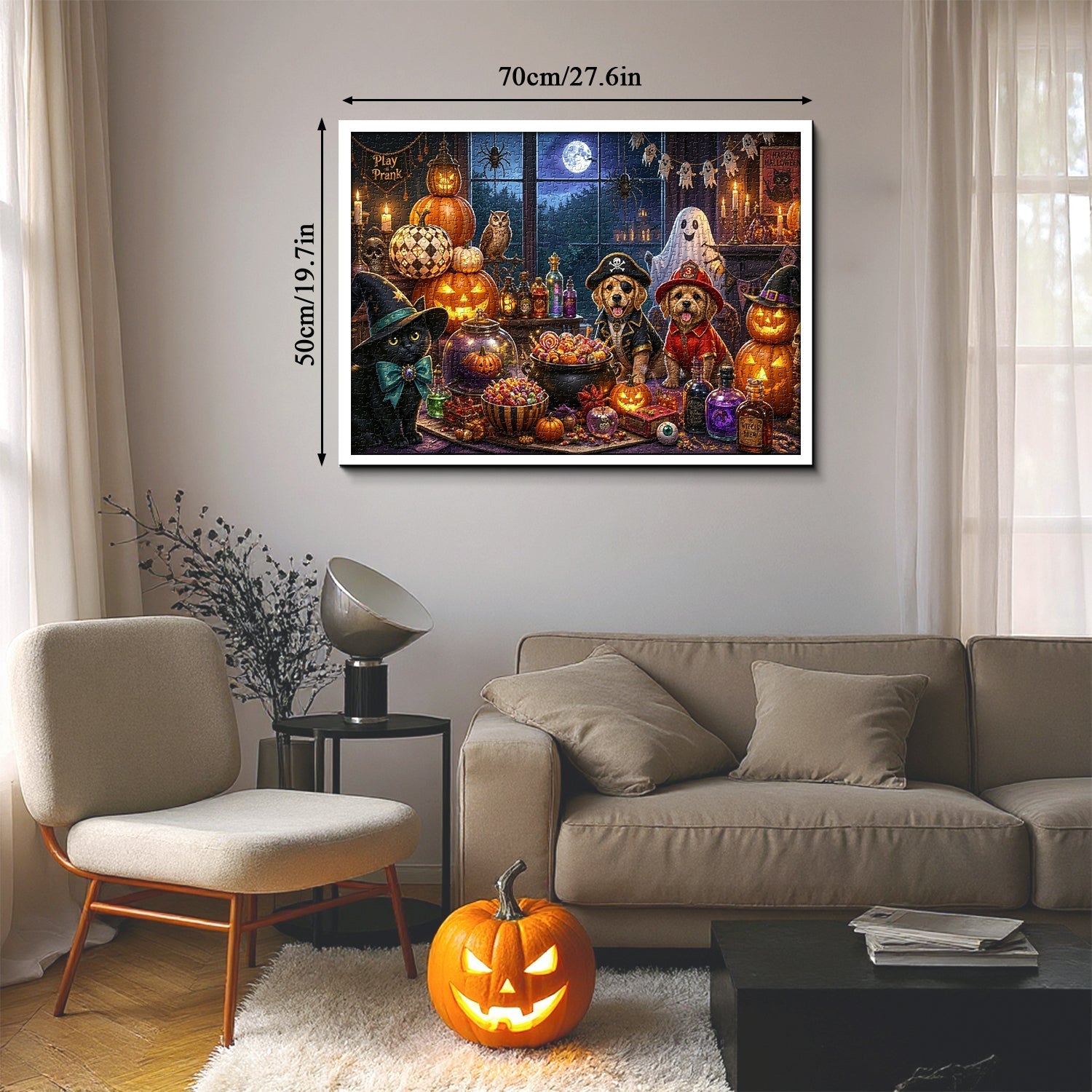 Cute Pets Halloween Night Jigsaw Puzzle 1000 Piece