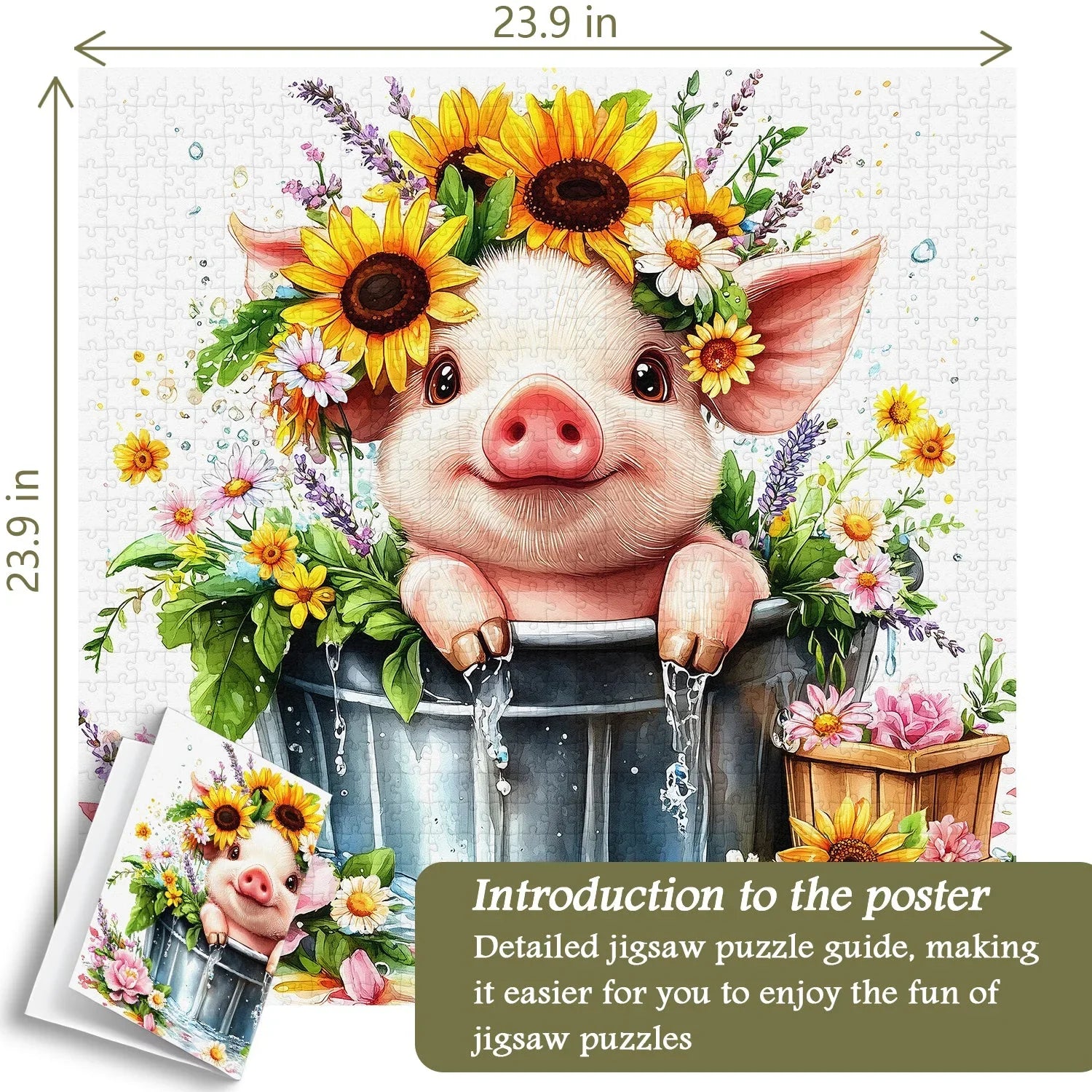 Blumenkronen-Schwein-Puzzle 1000 Teile