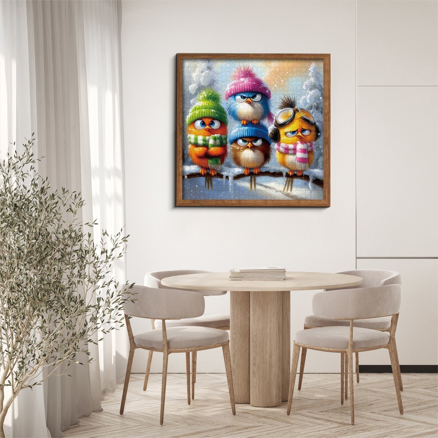 Wintergefiederte Freunde Puzzle 1000 Teile