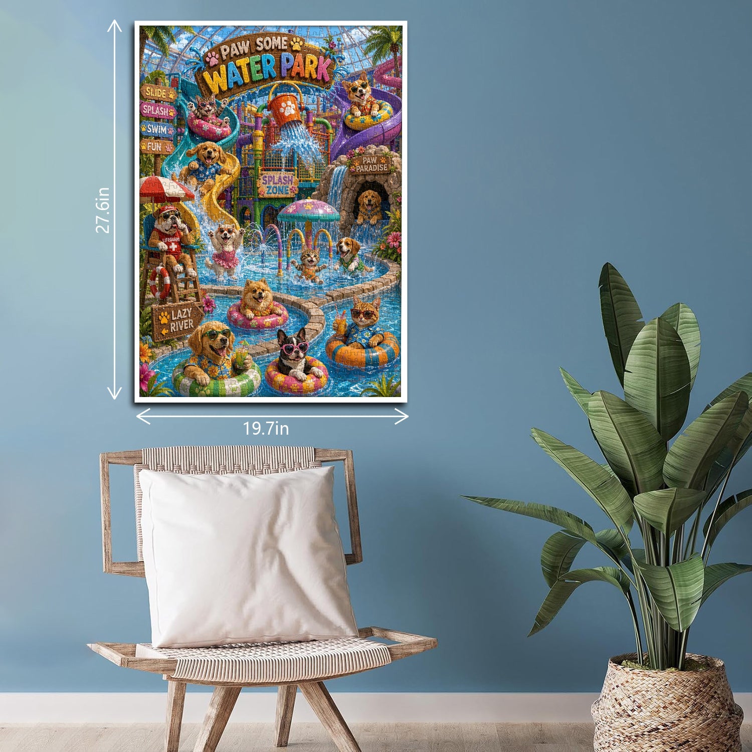 Niedliches Haustier-Wasserpark-Puzzle, 1000 Teile