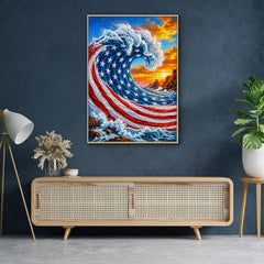 Stars and Stripes Wave Jigsaw Puzzle 1000 Pieces