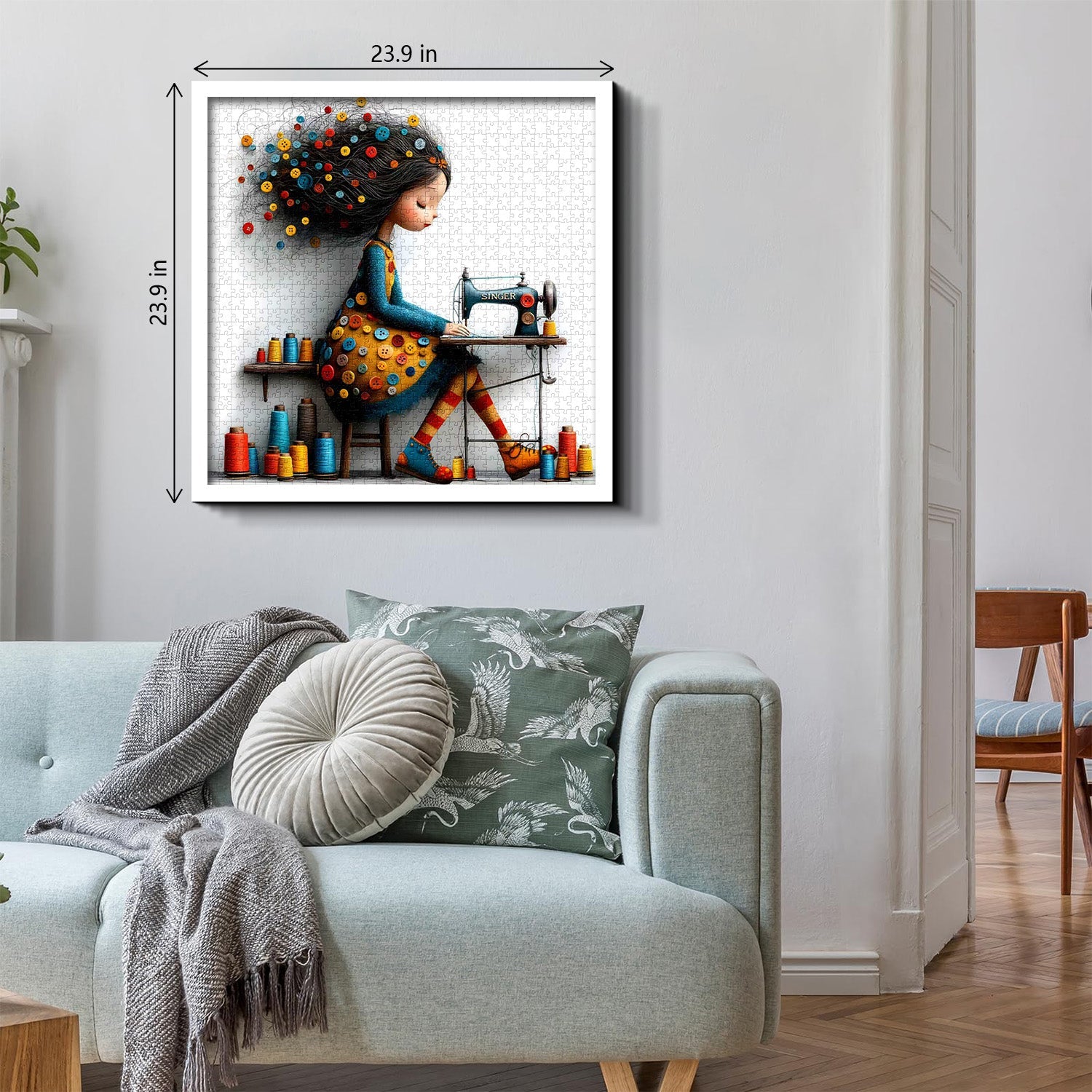 Rompecabezas de niña cosiendo 1000 piezas