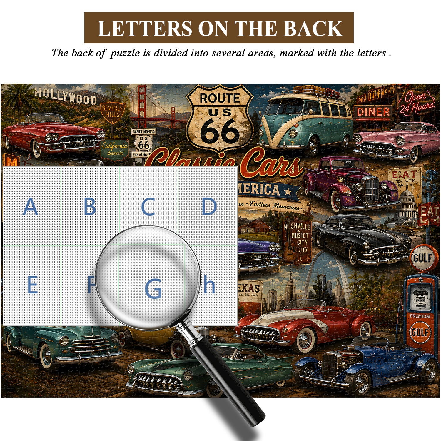Puzzle di auto d'epoca d'epoca, 1000 pezzi