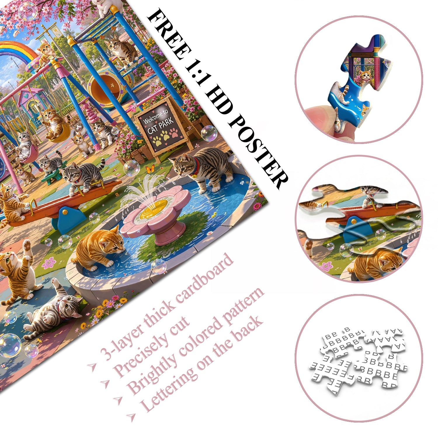 Katzenpark-Puzzle 1000 Teile
