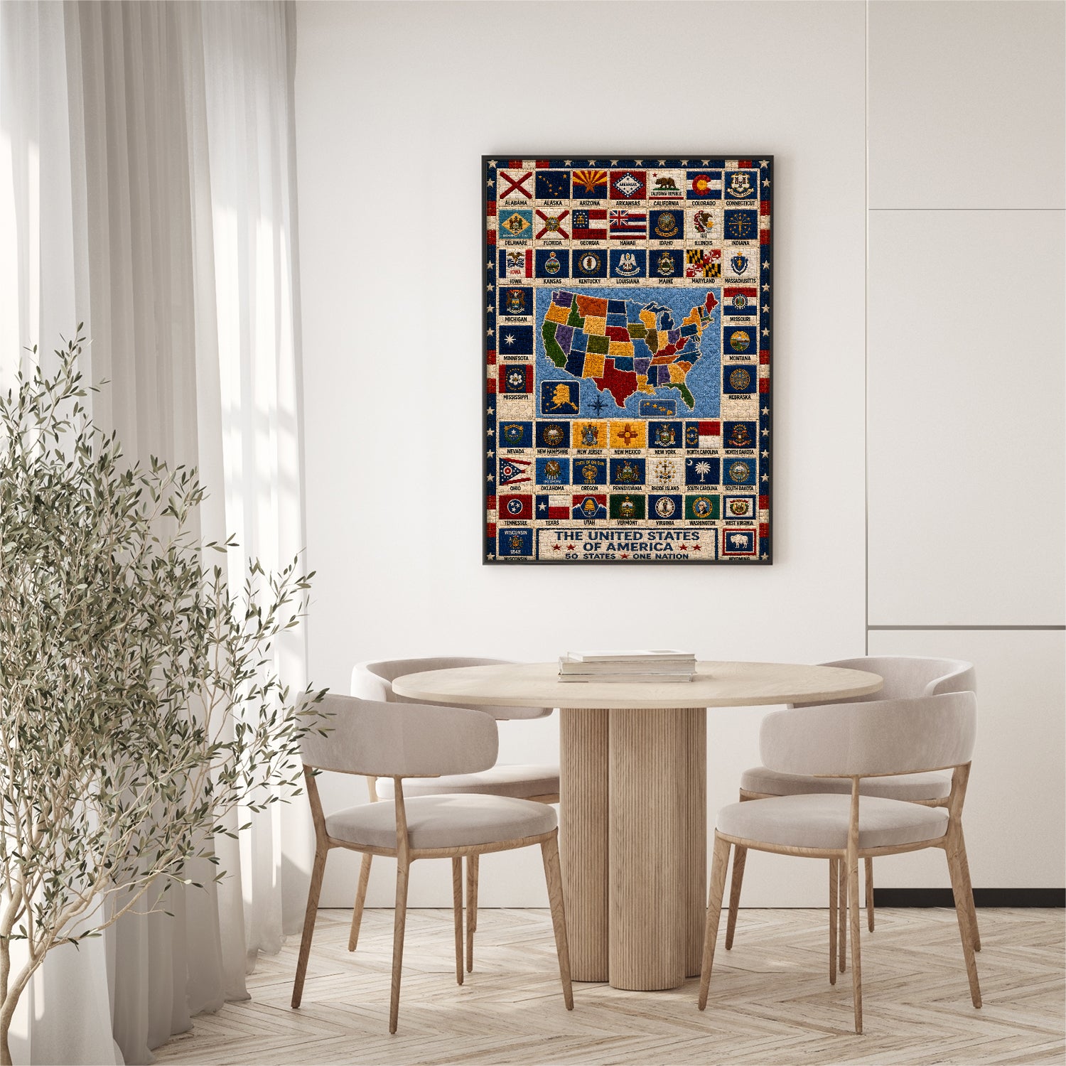 Puzzle con 50 bandiere d'America, 1.000 pezzi