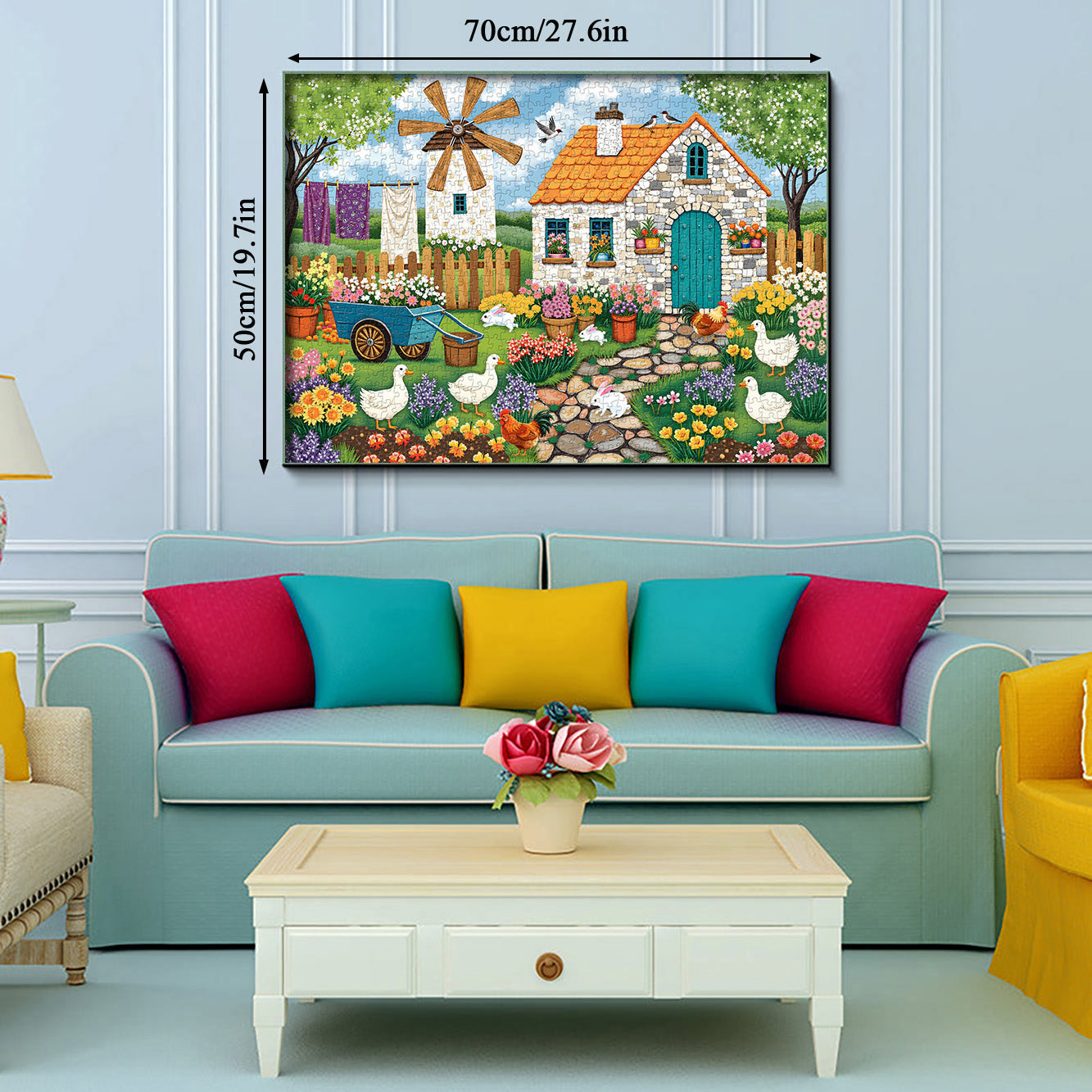 Windmill Pet Courtyard Jigsaw Puzzle 1000 Pieces