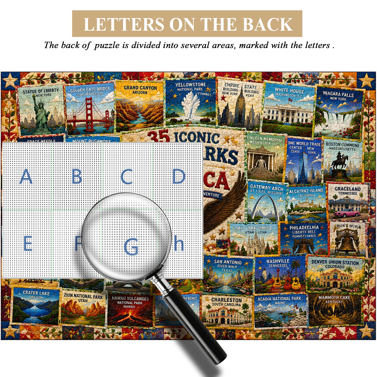USA Iconic Sights Jigsaw Puzzle 1000 Pieces