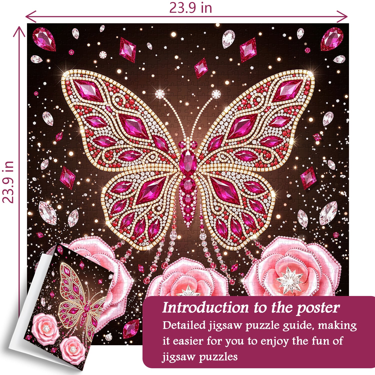 Puzzle papillon en cristal brillant 1000 pièces