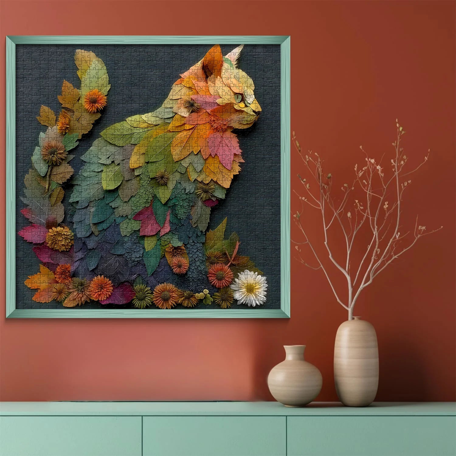Leaf Cat Jigsaw Puzzle 1000 Pieces