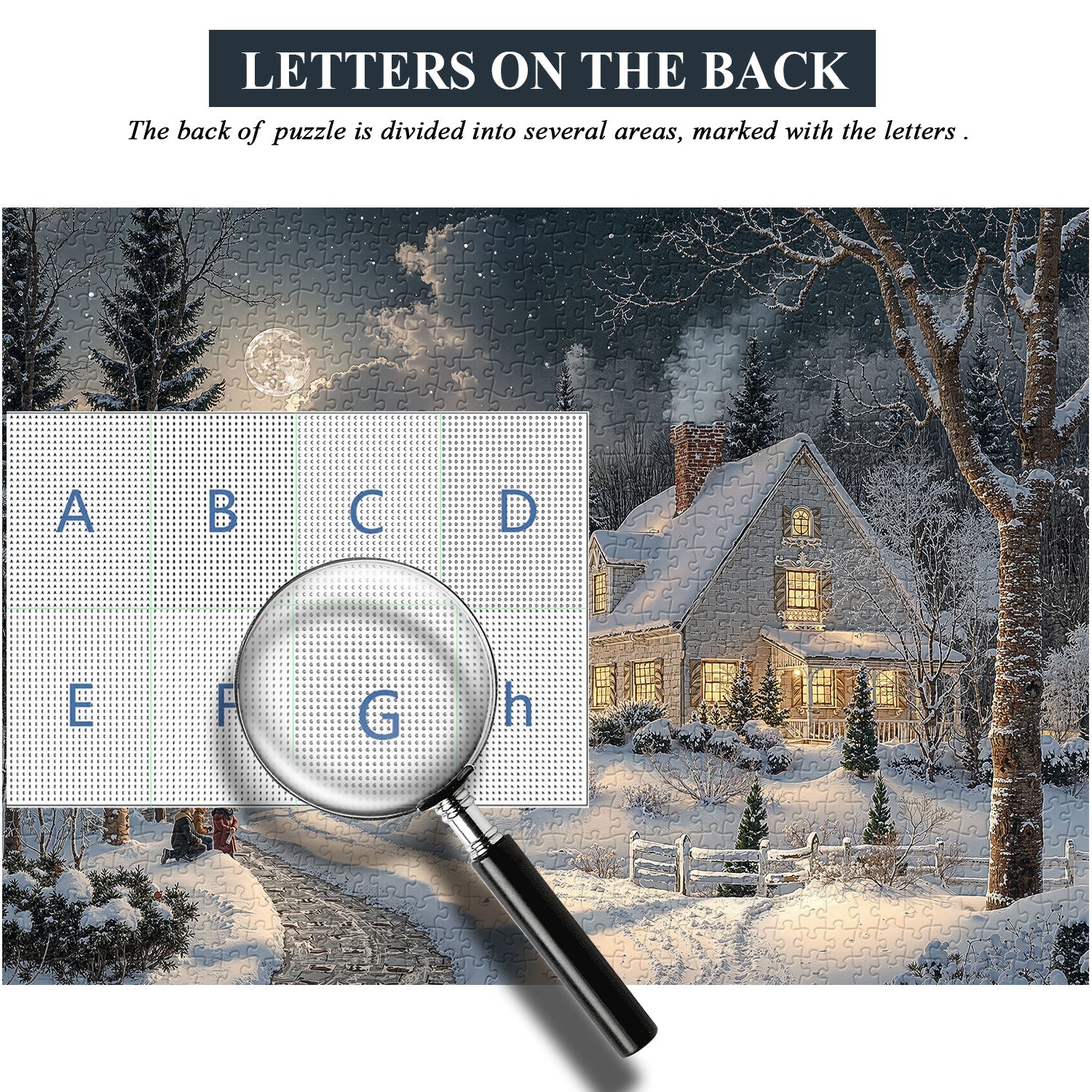 Moonlit Snowy Night Jigsaw Puzzle 1000 Pieces