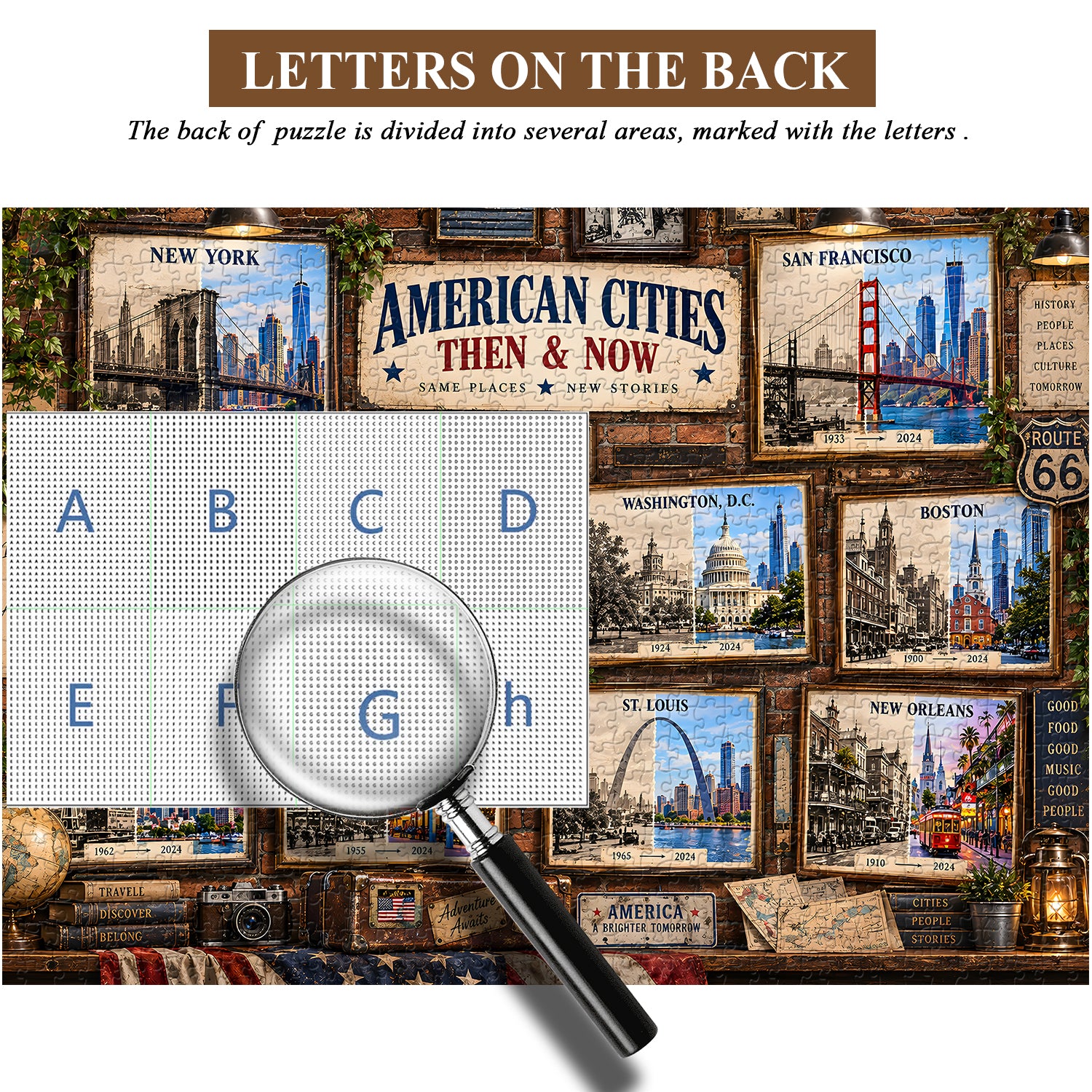 Amerika damals und heute Puzzle 1000 Teile
