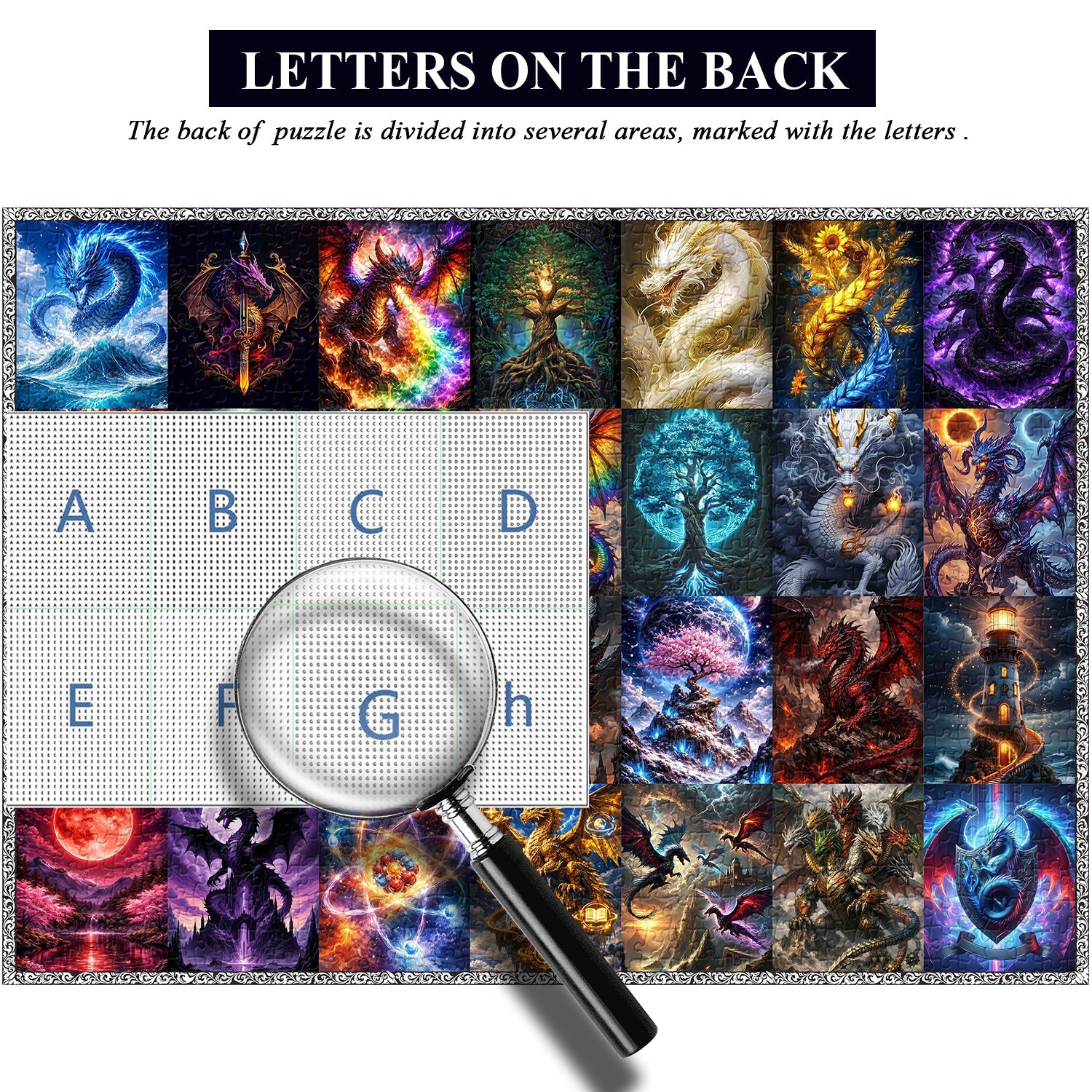 Elemental Dragon Collage Jigsaw Puzzle 1000 Pieces