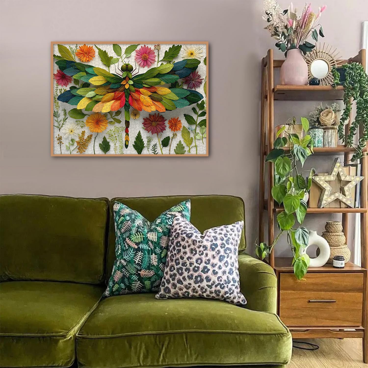 Rompecabezas de libélula de hoja de 1000 piezas