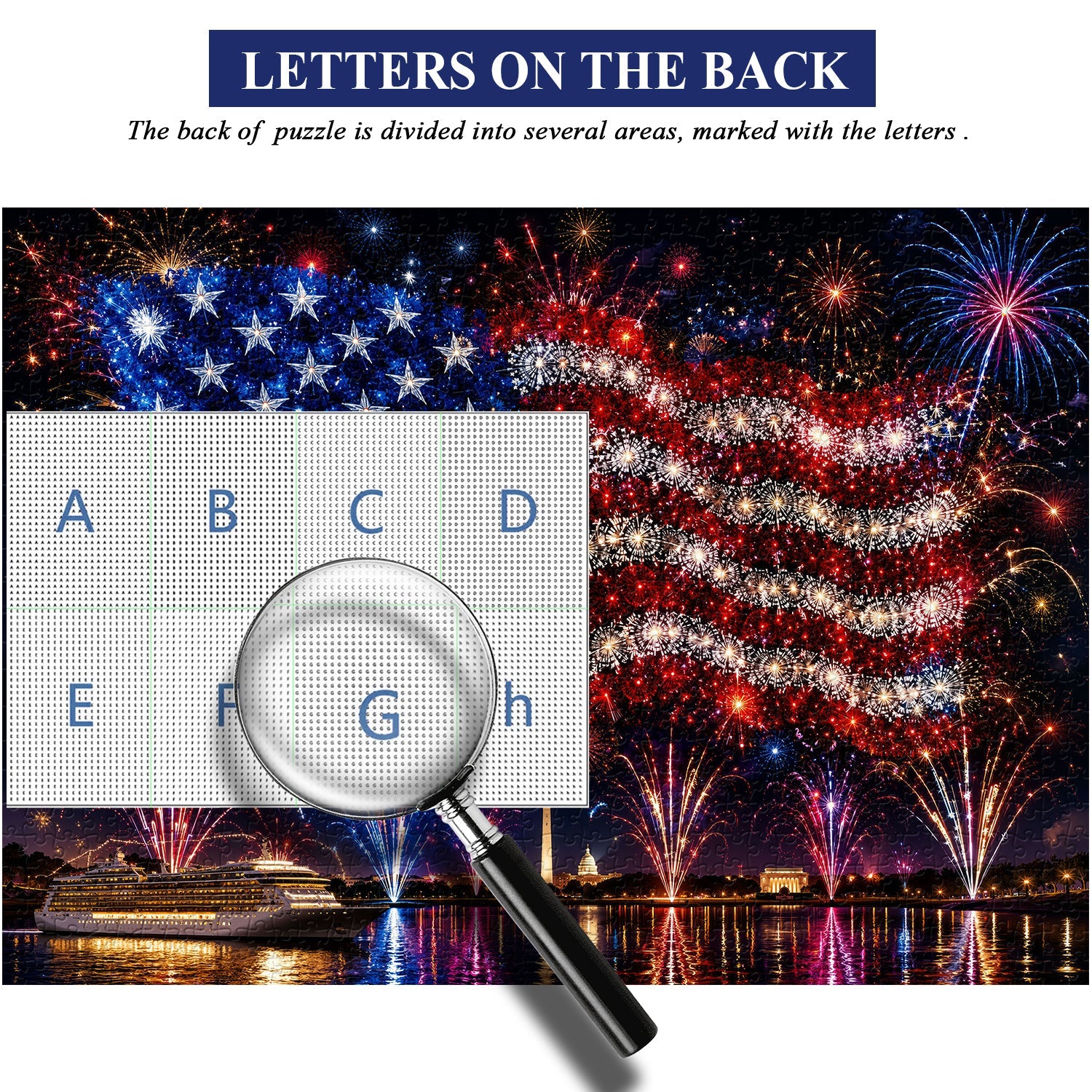 River Flag Fireworks Jigsaw Puzzle 1000 Pieces