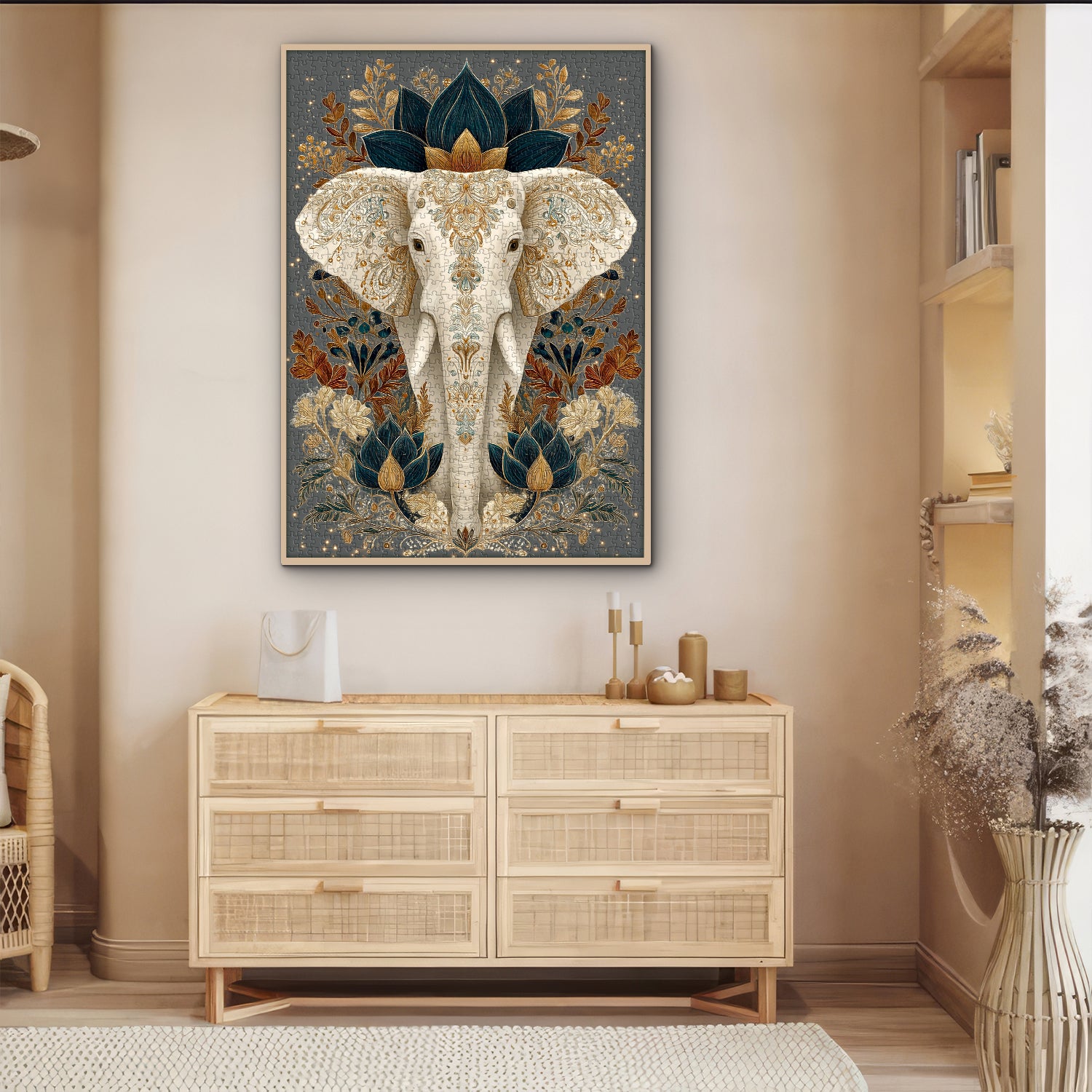 Golden Elephant Whispers Jigsaw Puzzle 1000 Pieces