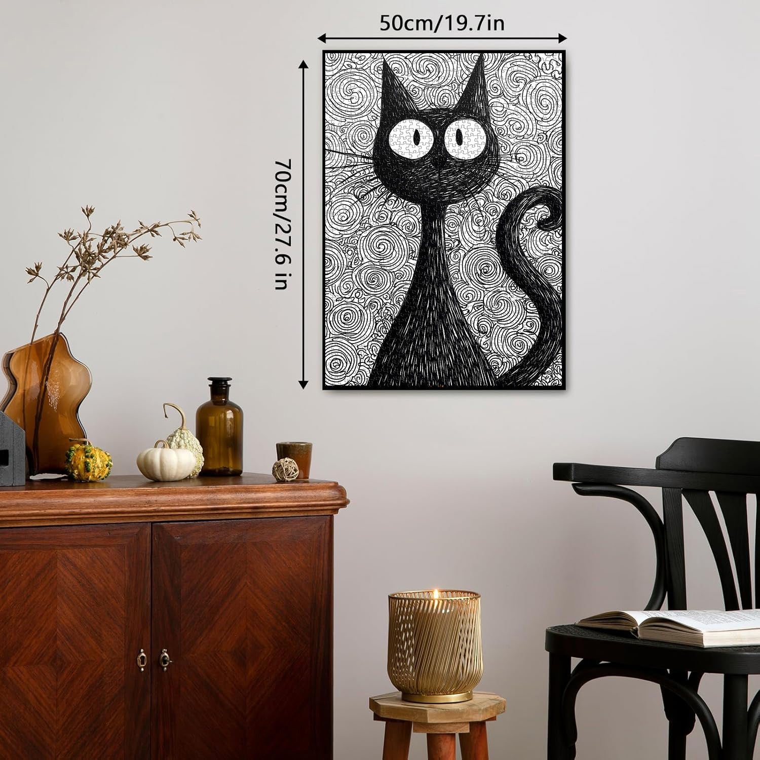 Whimsical Ink Cat Jigsaw Puzzle 1000 Pieces