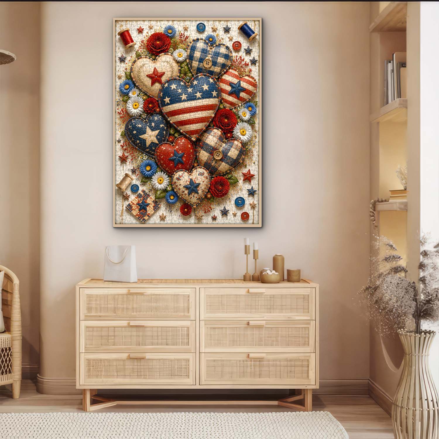 Patriotic Hearts Jigsaw Puzzle 1000 Pieces