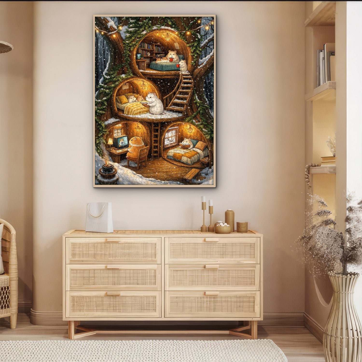 Cozy Mouse Hut Jigsaw Puzzle 1000 Pieces