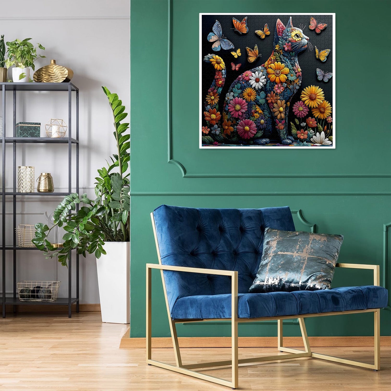 Butterfly Floral Feline Jigsaw Puzzle 1000 Pieces