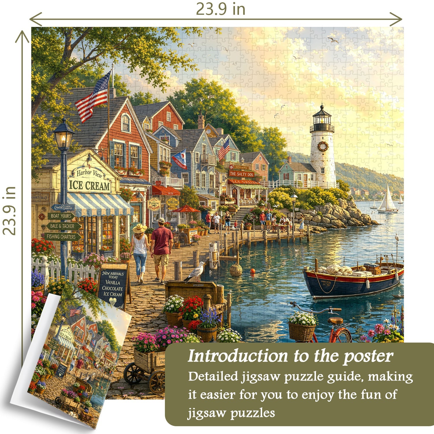 Village Harbor Jigsaw Puzzle 1000 Pieces
