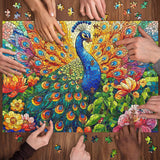 Mosaic Peacock Jigsaw Puzzle 1000 Pieces