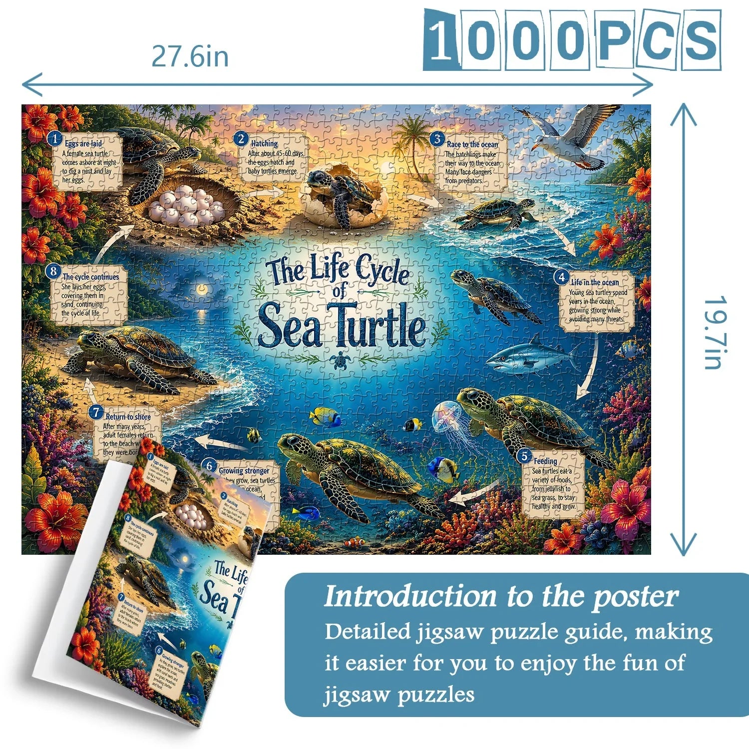 Meeresschildkröten-Lebensreise-Puzzle, 1000 Teile