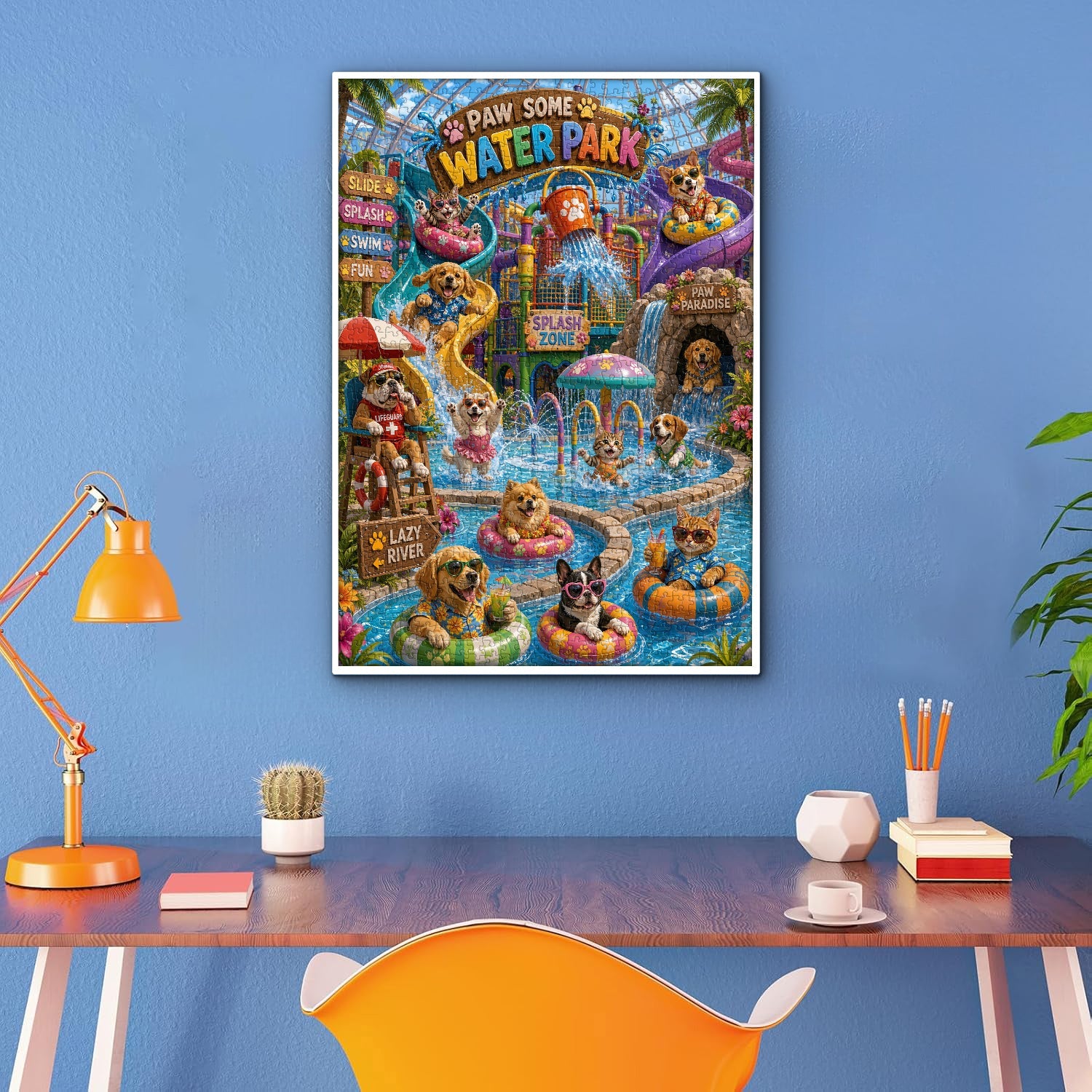 Niedliches Haustier-Wasserpark-Puzzle, 1000 Teile