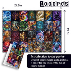 Elemental Dragon Collage Jigsaw Puzzle 1000 Pieces