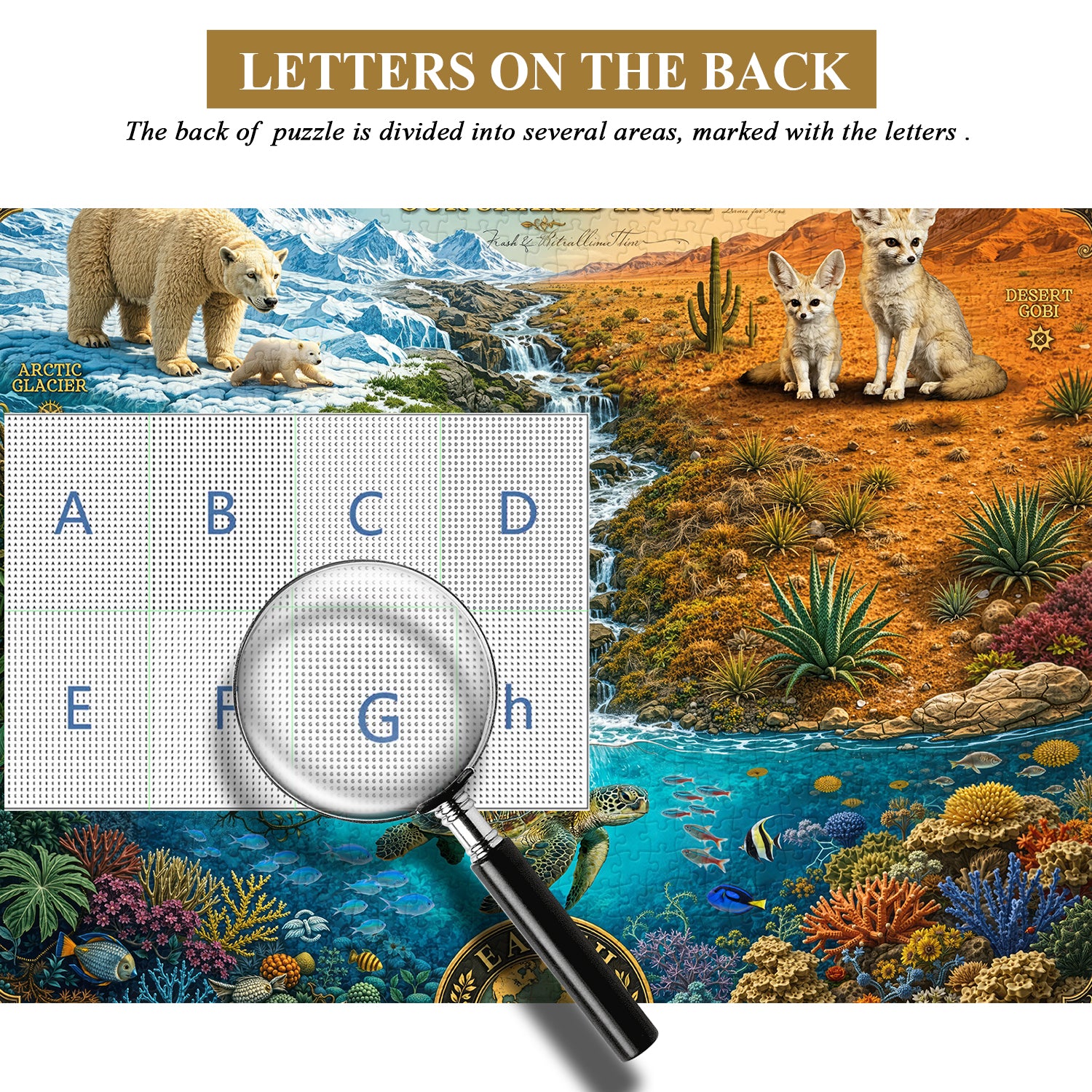 Puzzle de timbres sur la conservation du biome mondial 1000 pièces