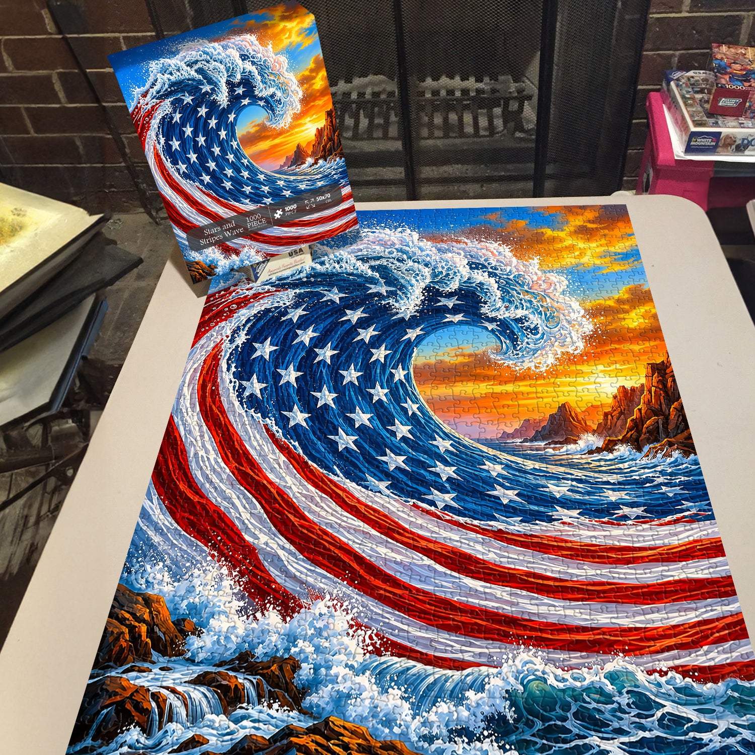 Stars and Stripes Wave Jigsaw Puzzle 1000 Pieces