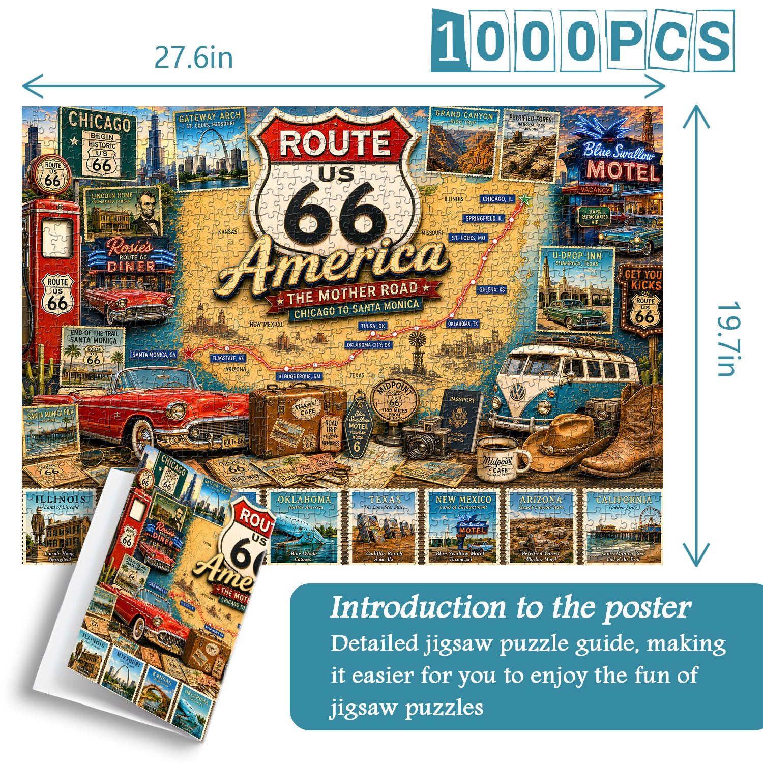 Route 66 Travel Jigsaw Puzzle 1000 Pieces