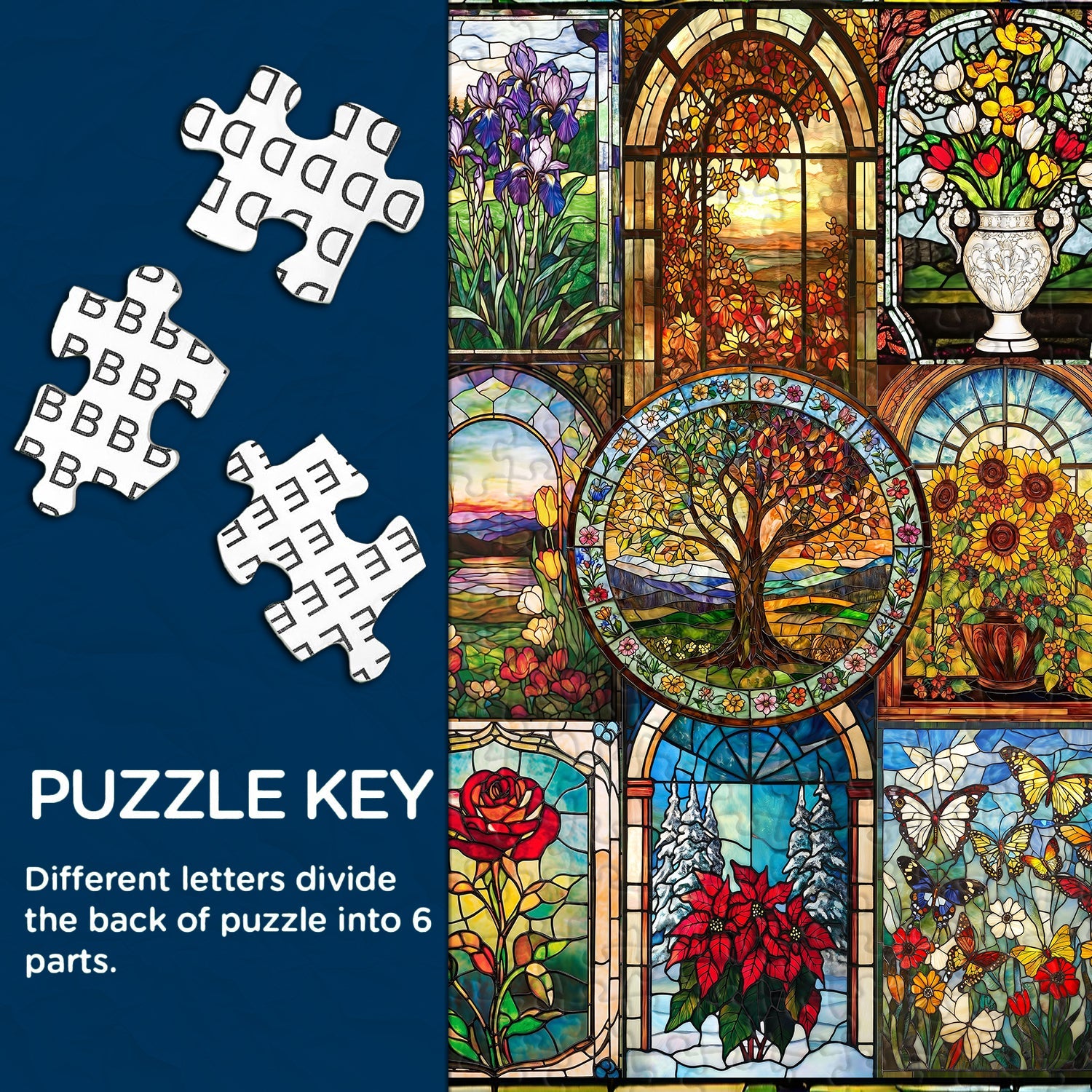 Artistic Floral Windows Jigsaw Puzzle 1000 Pieces