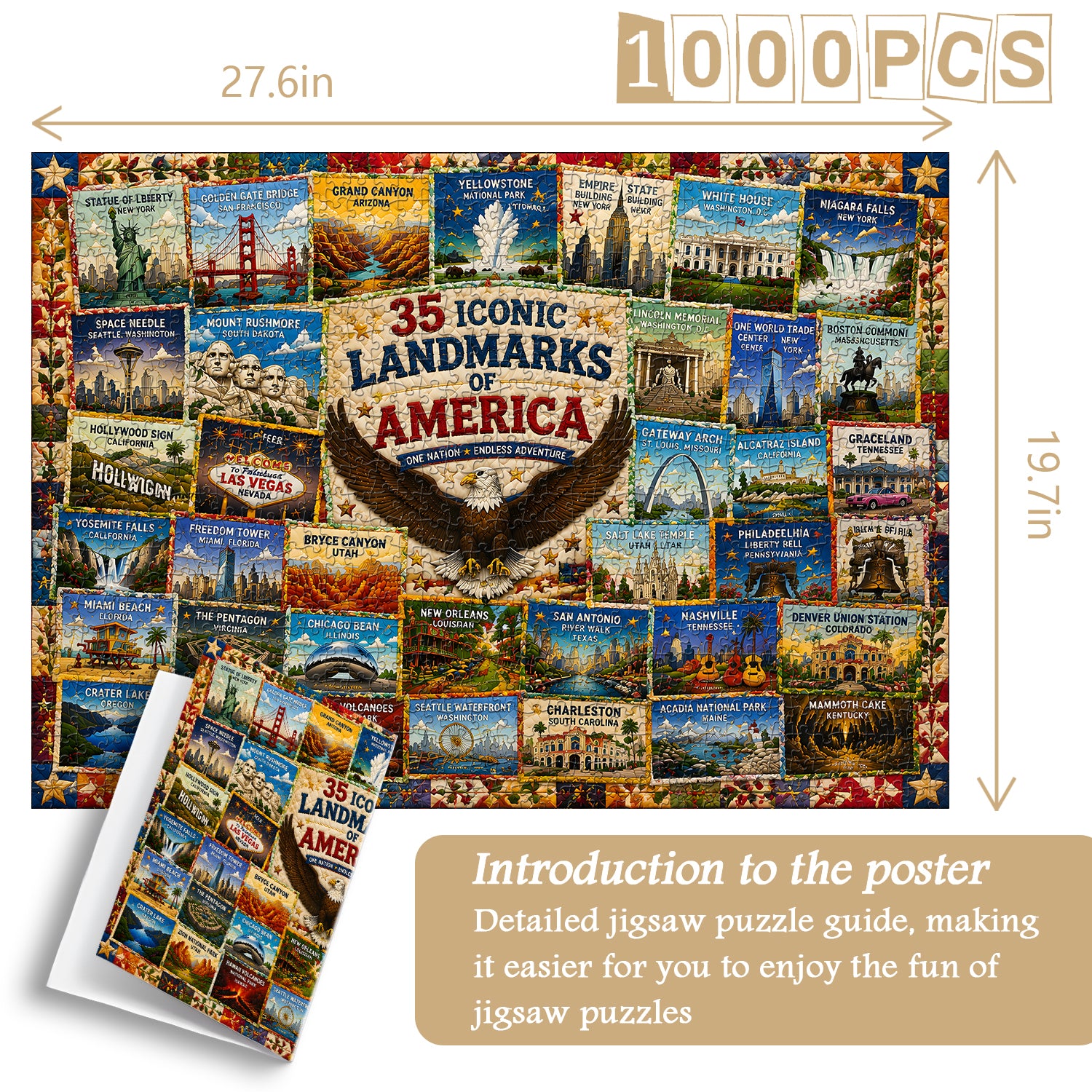 USA Iconic Sights Jigsaw Puzzle 1000 Pieces