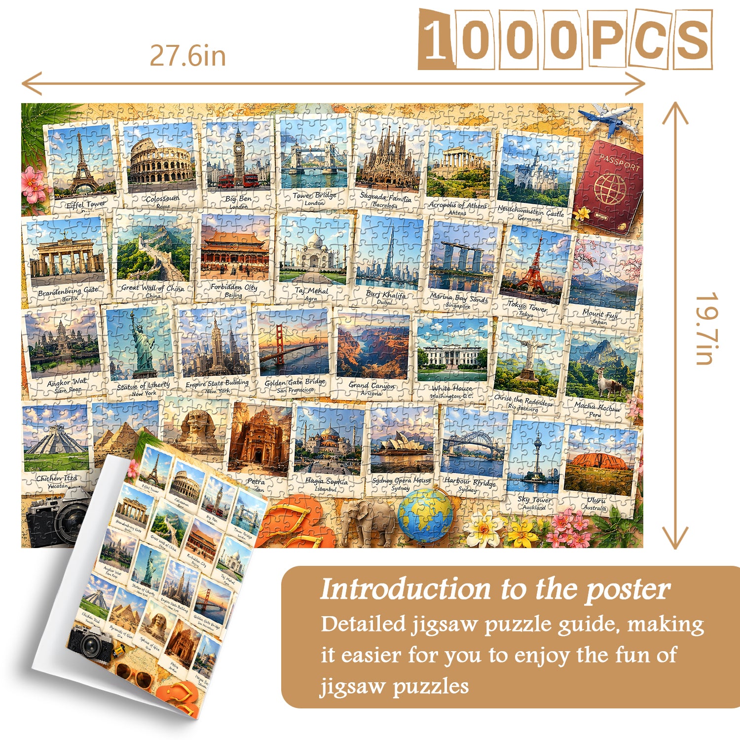 Puzzle „Sehenswürdigkeiten der Welt“ 1000 Teile