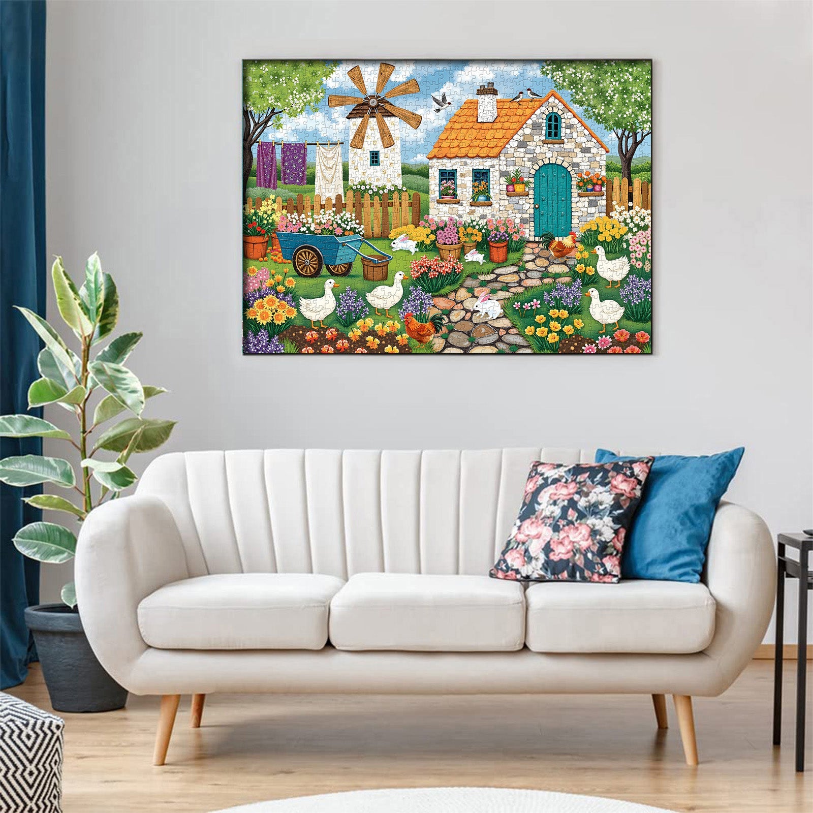 Windmill Pet Courtyard Jigsaw Puzzle 1000 Pieces