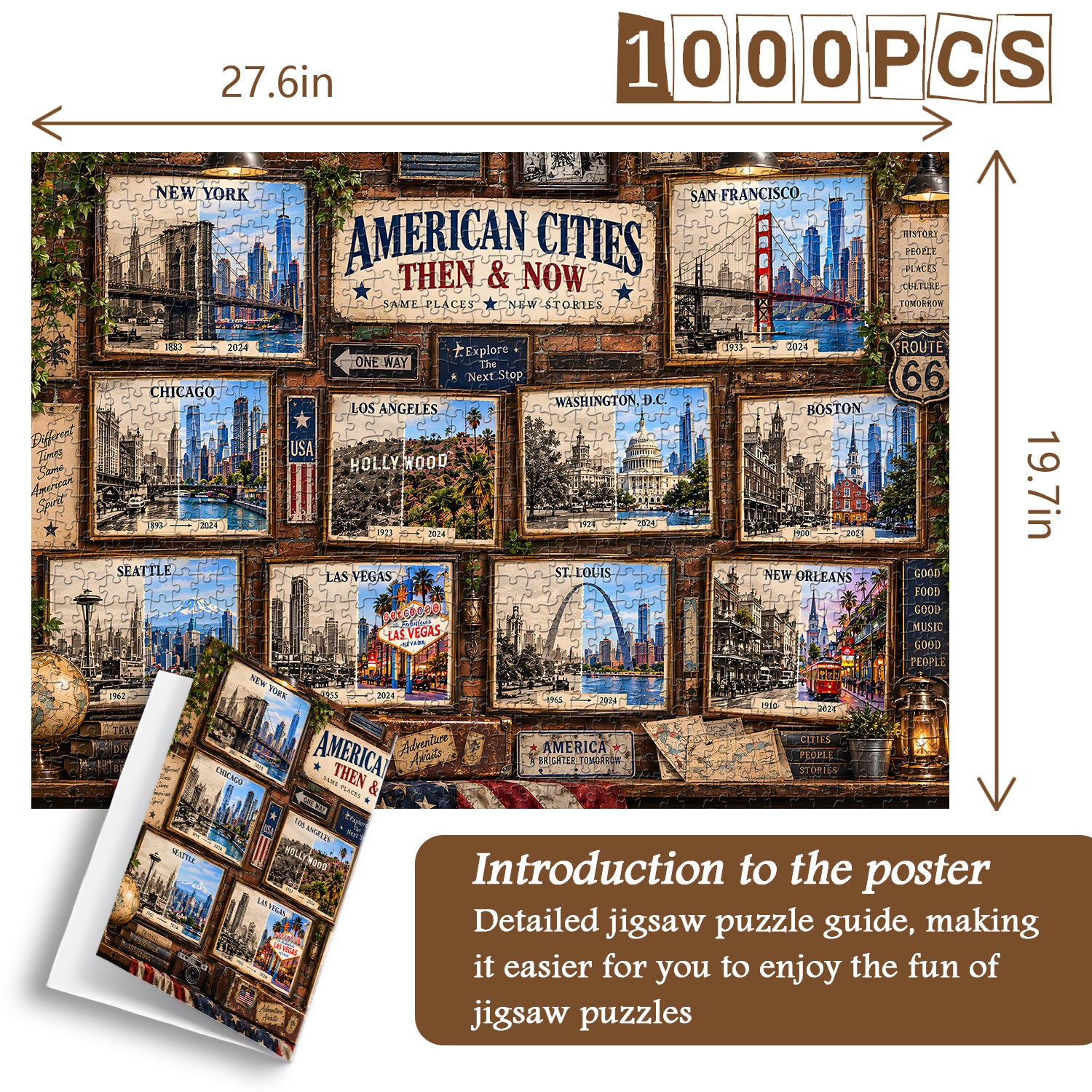 Amerika damals und heute Puzzle 1000 Teile