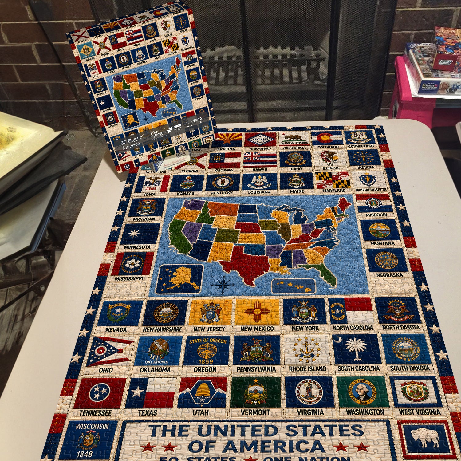 Puzzle con 50 bandiere d'America, 1.000 pezzi